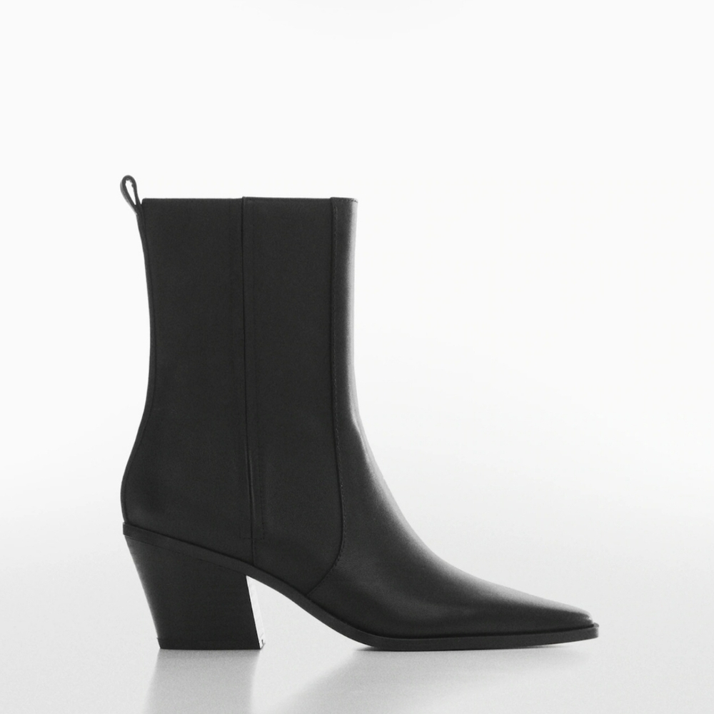 Mango Heeled leather ankle boots